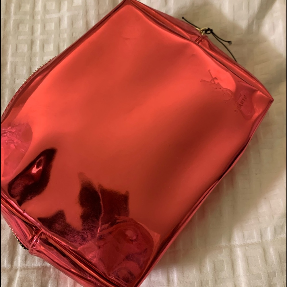 YSL hot pink Chrome makeup bag 💞